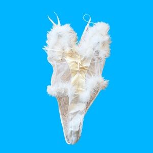 Vintage Frederick's of Hollywood Feather Teddy Lingerie